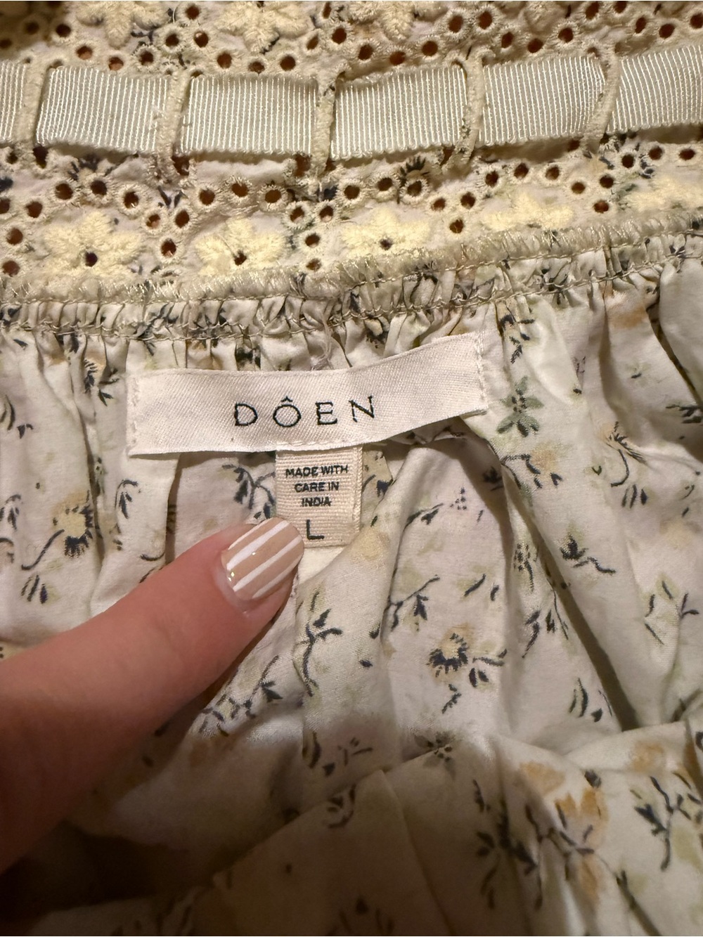 Doen Cream Mini Dress with Yellow Floral Print - Picture 5 of 5